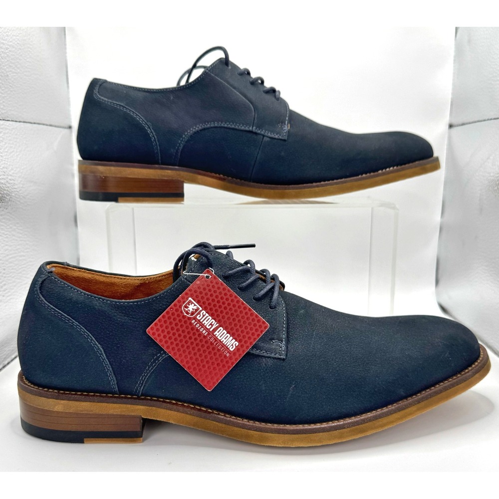 Stacy Adams Redzone Oxford Dress Shoes Blue Suede Mens 9M 25650-410 - Picture 6 of 8